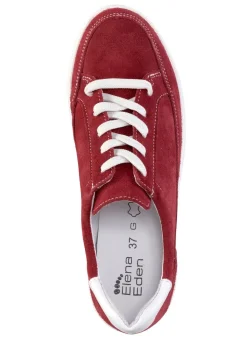 Hot ELENA EDEN Schnür-Sneaker aus Veloursleder ROT
