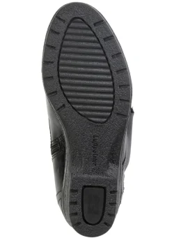 Sale ELENA EDEN Schnür-Stiefelette mit umschlagbarem Lammfellkragen SCHWARZ