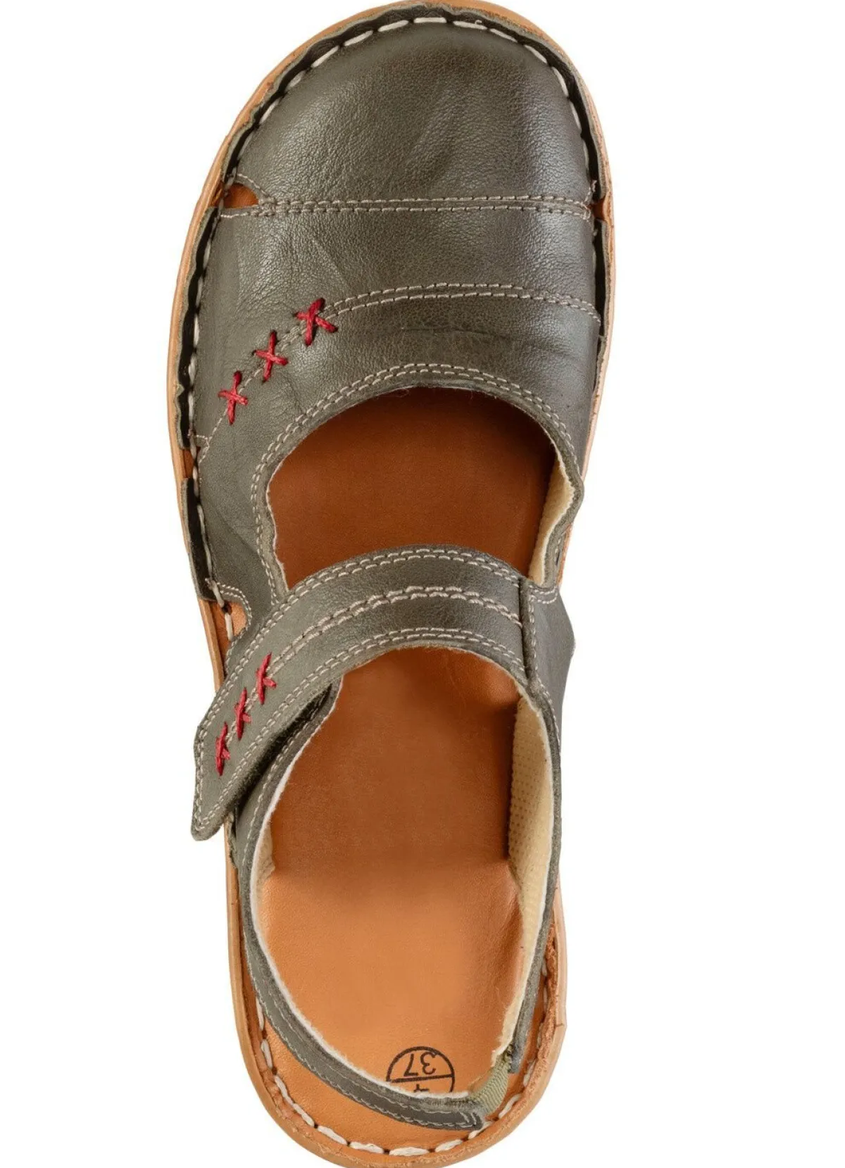 Hot ELENA EDEN Slipper aus Nappaleder mit Knitter-Struktur KHAKI