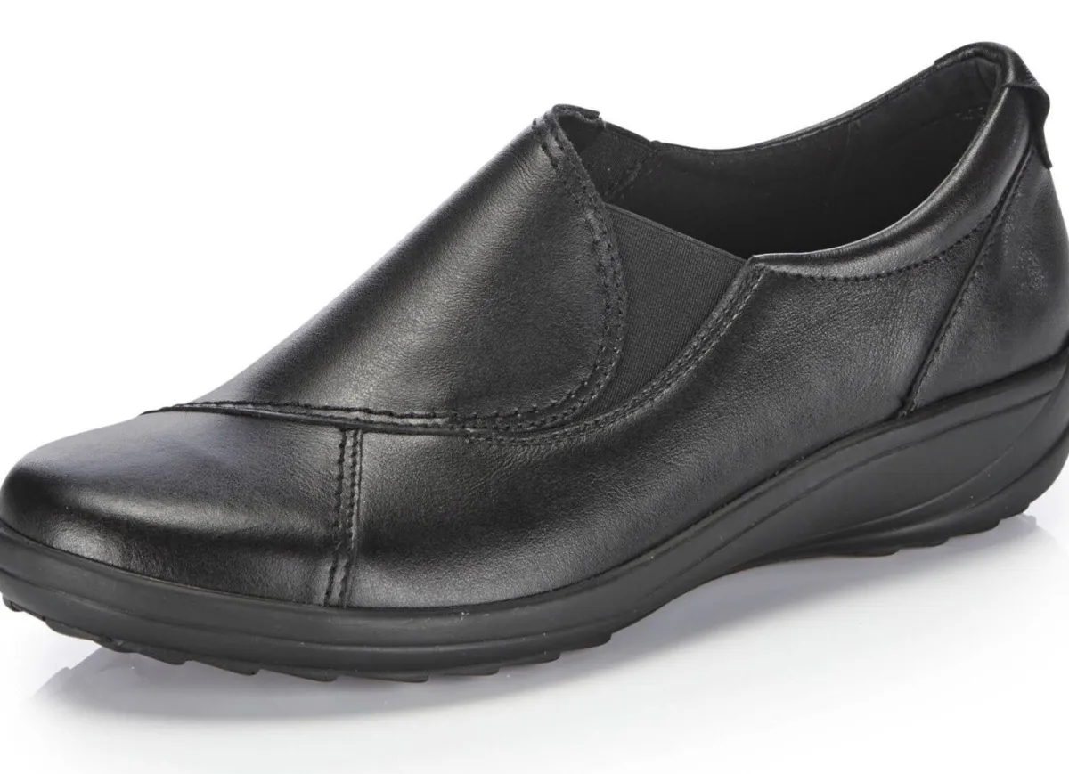 Sale ELENA EDEN Slipper aus Nubukleder SCHWARZ