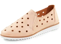 Outlet ELENA EDEN Slipper aus weichem Nappaleder mit Lochungen HELLBEIGE