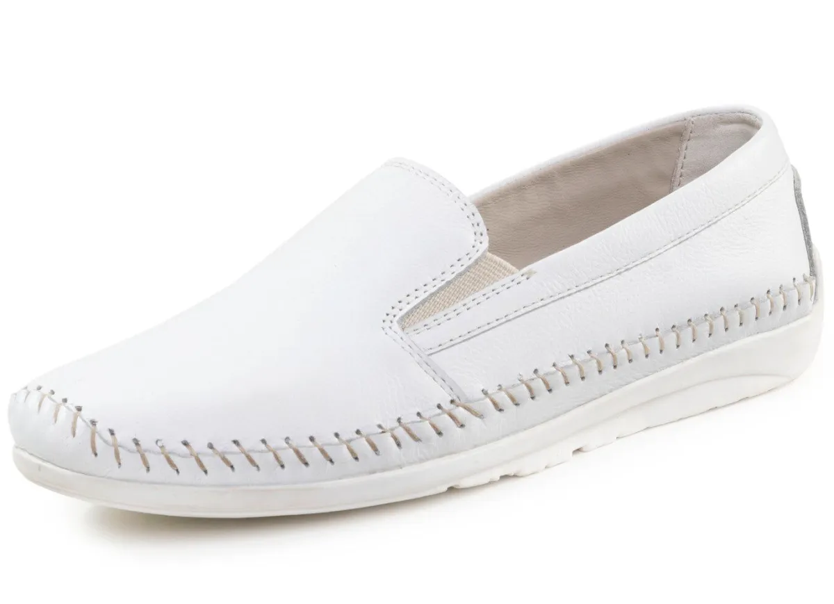 Hot ELENA EDEN Slipper mit seitlichen Gummizügen WEISS