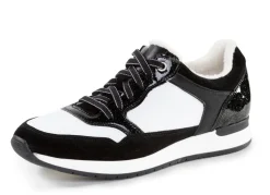 ELENA EDEN Sneaker aus Nappa-und Veloursleder SCHWARZ-WEISS