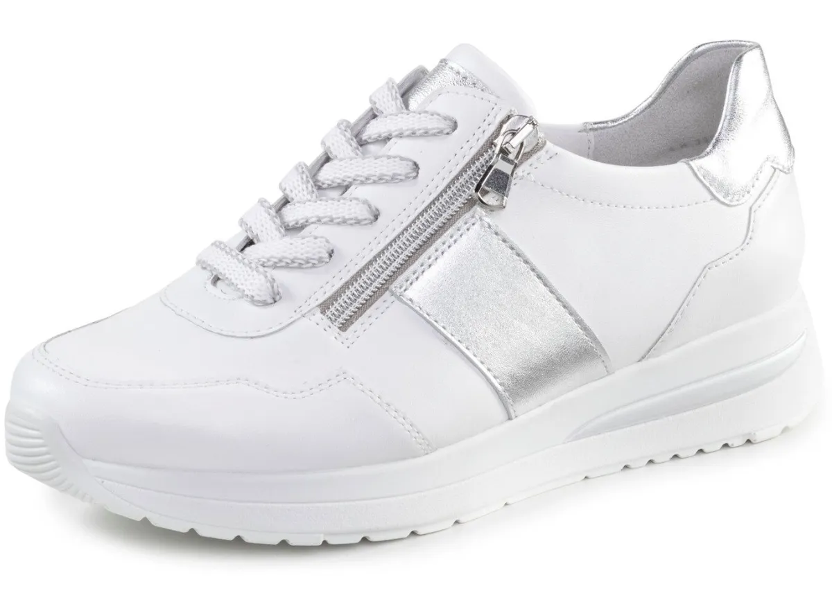 Online ELENA EDEN Sneaker aus Nappaleder WEISS-SILBER