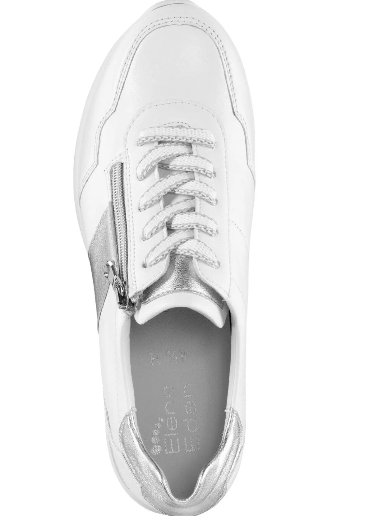 Online ELENA EDEN Sneaker aus Nappaleder WEISS-SILBER