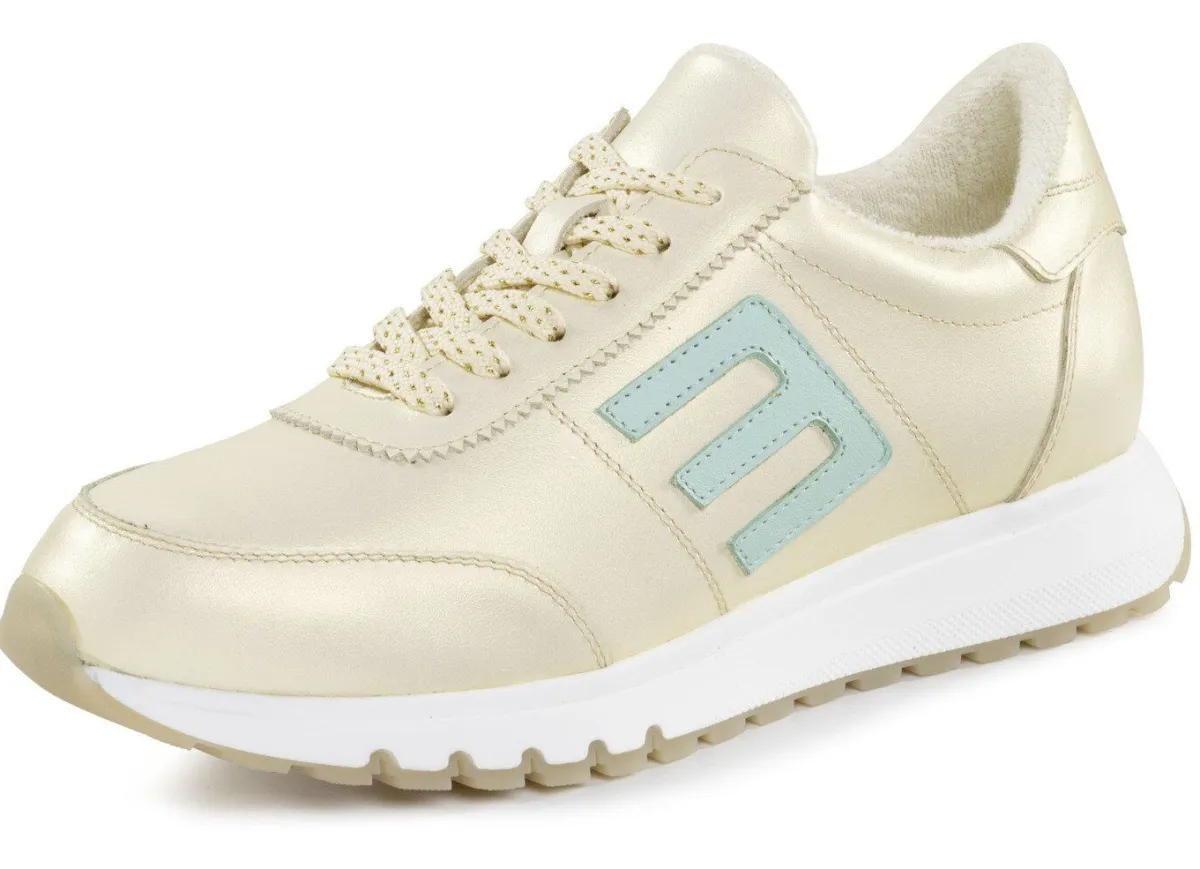 Outlet ELENA EDEN Sneaker aus schimmerndem Nappaleder CHAMPAGNER