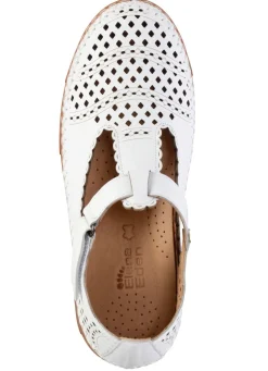 Hot ELENA EDEN , sommerliche Damen-Slipper, Weite H, mit Klettverschluss WEISS