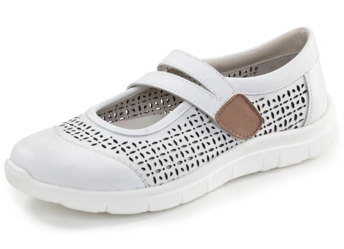 Best ELENA EDEN , sommerliche Damen-Spangenschuhe, Weite H, mit herausnehmbarem Fußbett WEISS