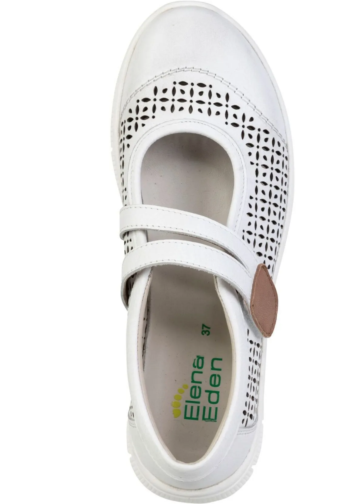 Best ELENA EDEN , sommerliche Damen-Spangenschuhe, Weite H, mit herausnehmbarem Fußbett WEISS