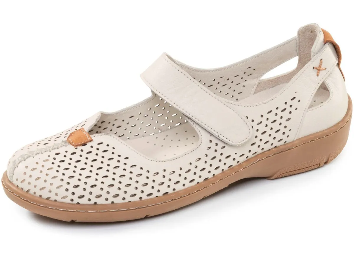 Hot ELENA EDEN , sommerliche Damen-Slipper, Weite G, mit herausnehmbarem Fußbett HELLBEIGE