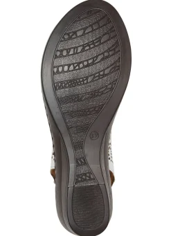 Outlet ELENA EDEN , sommerliche Damen-Sandaletten, Weite G, aus Leder WEISS