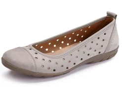 ELENA EDEN , sommerliche Damen-Ballerinas, Weite G, mit herausnehmbarem Fußbett TAUPE