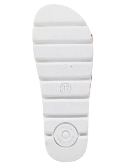 Clearance ELENA EDEN , sommerliche Damen-Pantoletten, aus Leder ROT