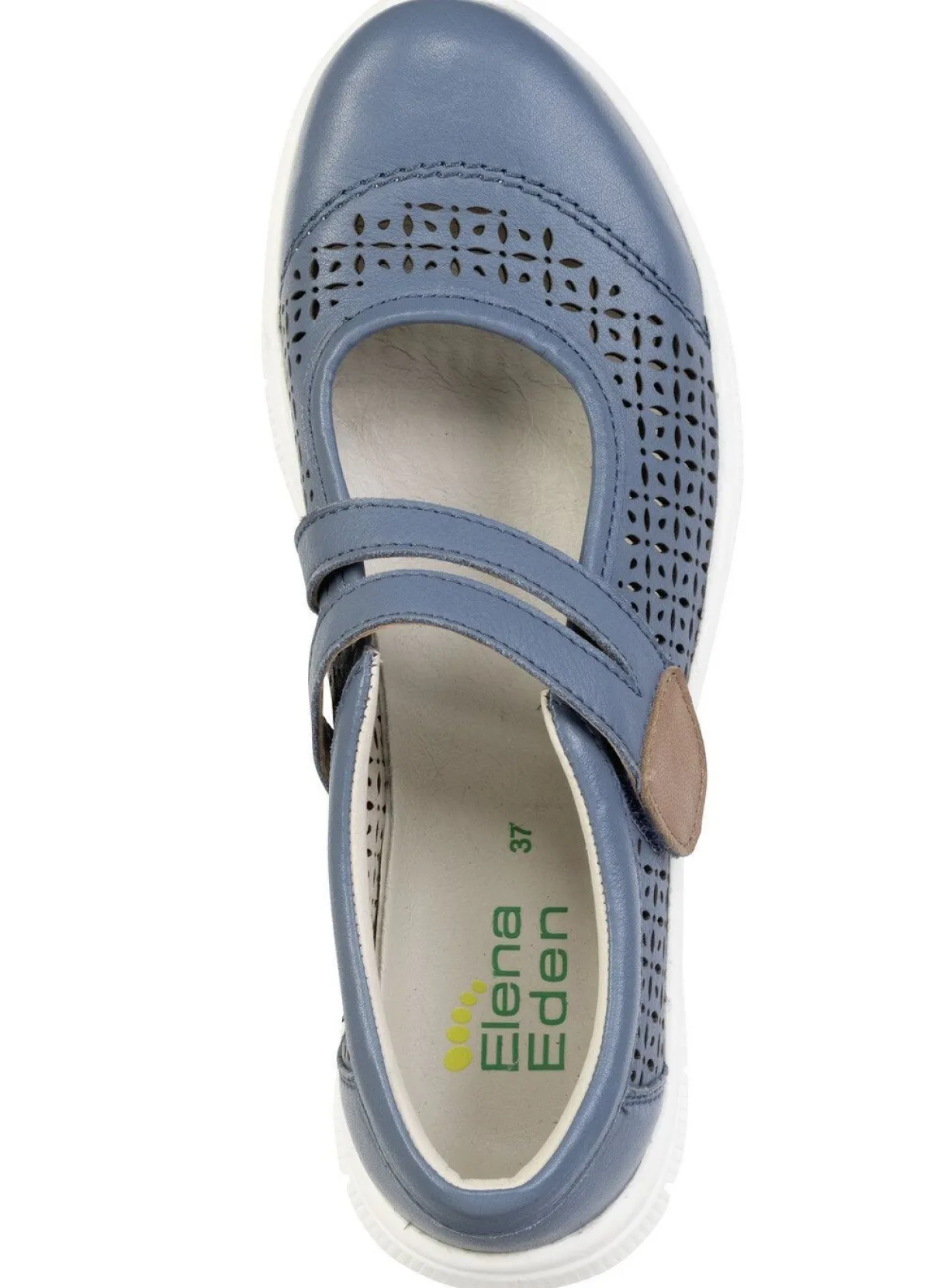 New ELENA EDEN , sommerliche Damen-Spangenschuhe, Weite H, mit herausnehmbarem Fußbett JEANS