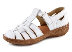 New ELENA EDEN , sommerliche Damen-Slipper, Weite G, mit Klettspange WEISS