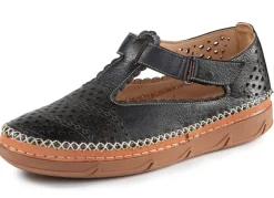 Outlet ELENA EDEN , sommerliche Damen-Slipper, Weite H, mit Klettverschluss SCHWARZ