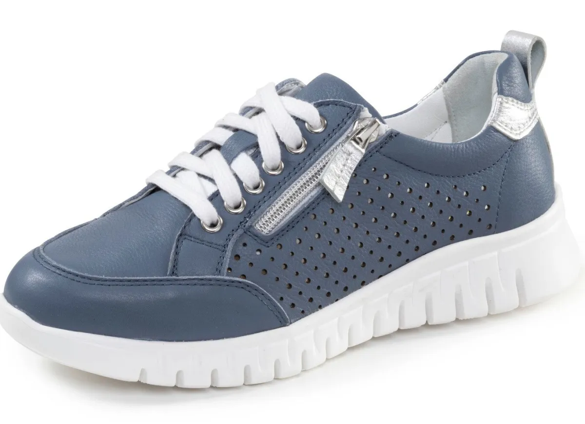 Online ELENA EDEN , sommerliche Damen-Sneaker, Weite H, mit herausnehmbarem Fußbett JEANS-SILBER