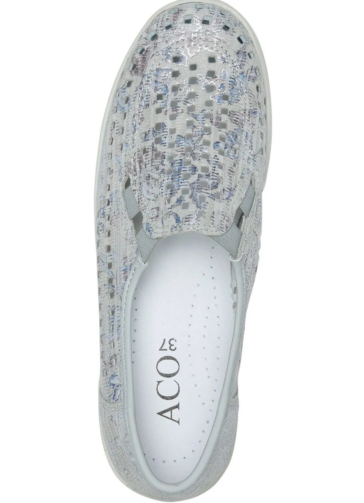 New ELENA EDEN , sommerliche Damen-Slipper, Weite G, mit herausnehmbarem Fußbett SILBERGRAU