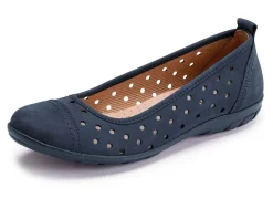 ELENA EDEN , sommerliche Damen-Ballerinas, Weite G, mit herausnehmbarem Fußbett MARINE