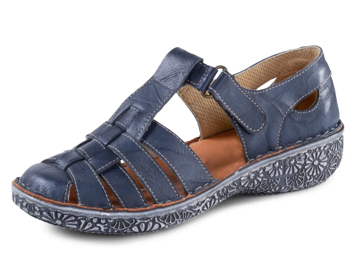 Online ELENA EDEN , sommerliche Damen-Slipper, Weite G, mit Klettspange JEANS