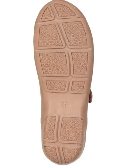 Discount ELENA EDEN , sommerliche Damen-Slipper, Weite G, mit herausnehmbarem Fußbett COGNAC