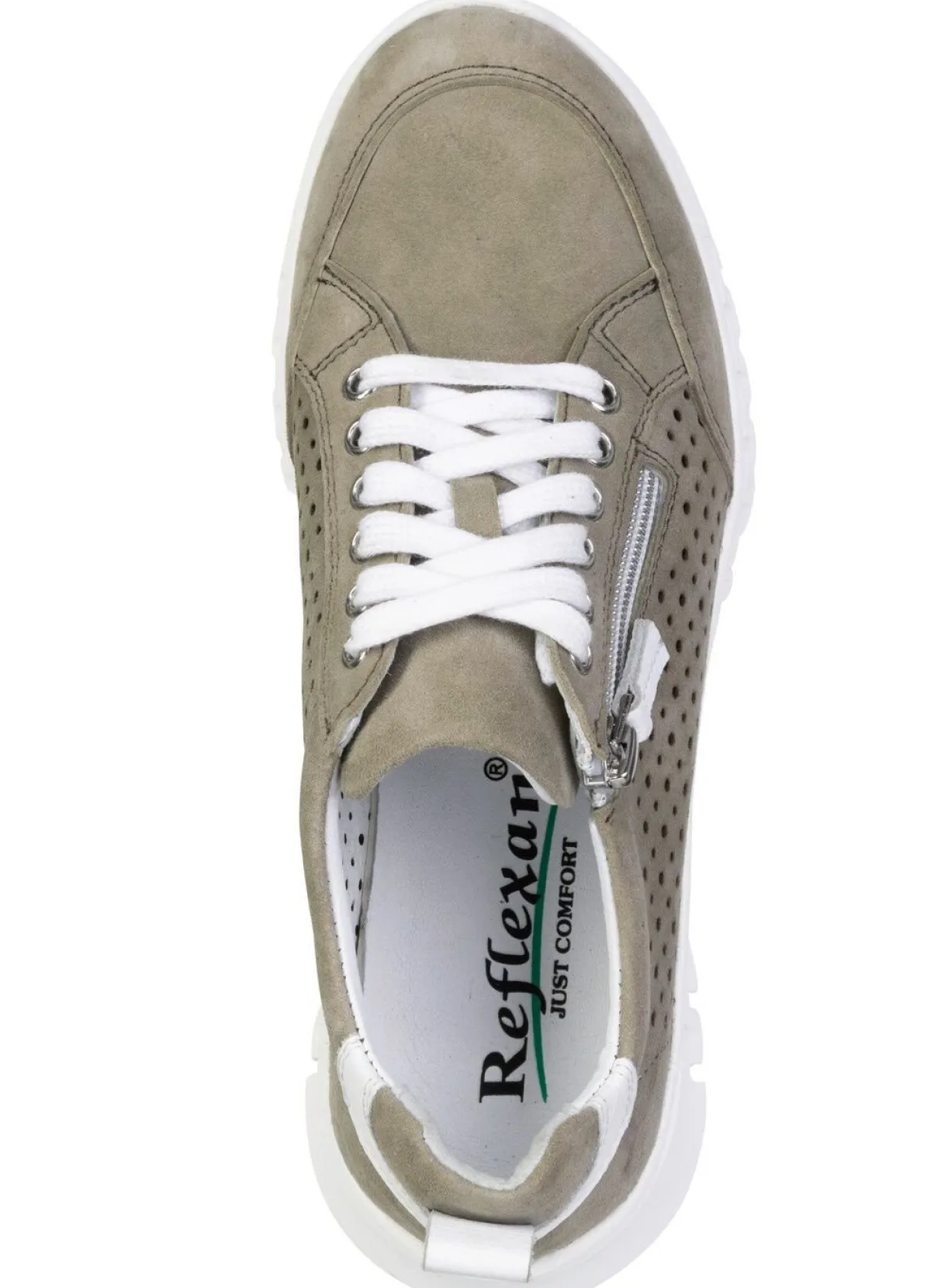 Discount ELENA EDEN , sommerliche Damen-Sneaker, Weite H, mit herausnehmbarem Fußbett KHAKI-WEISS