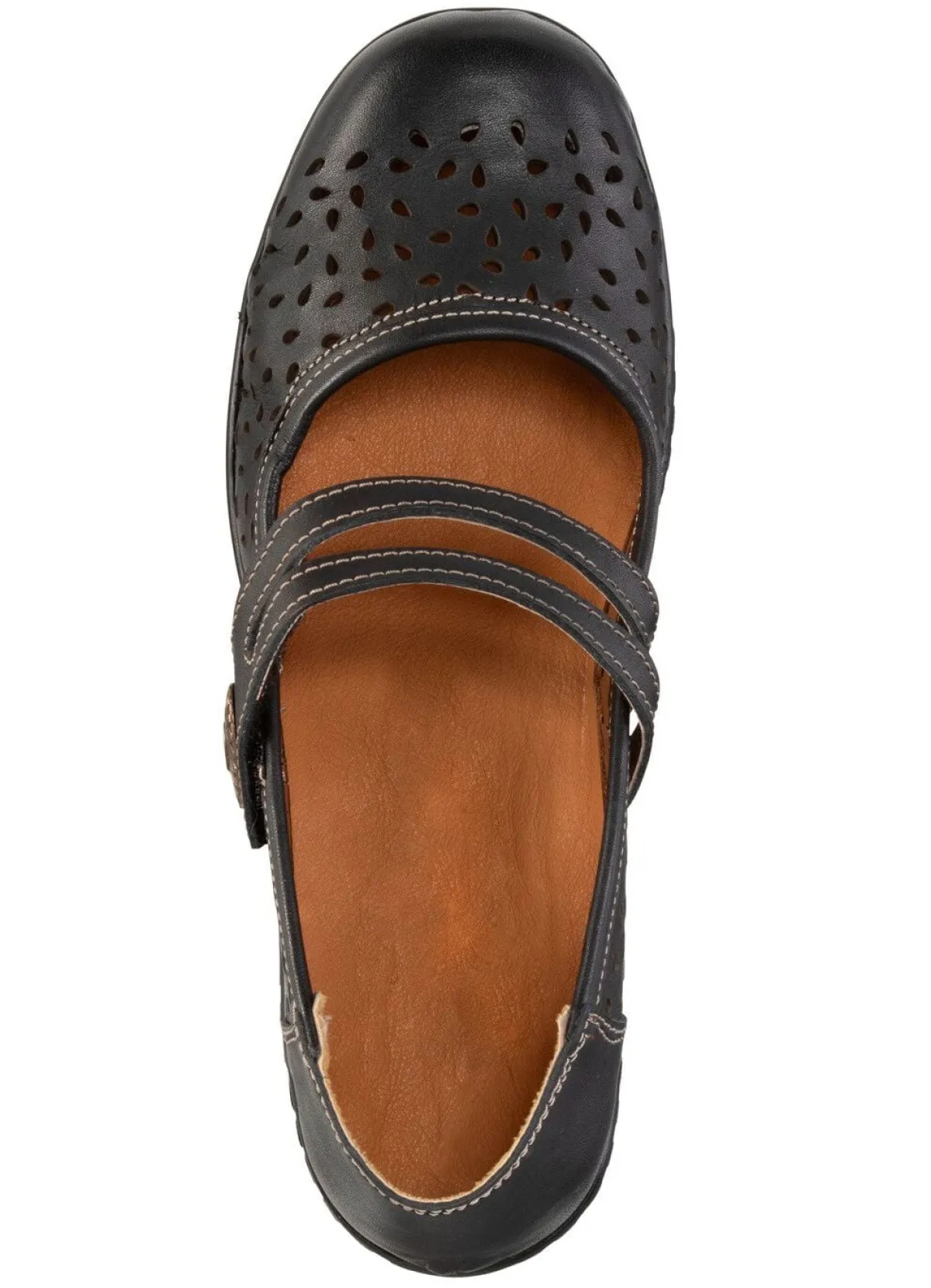 Sale ELENA EDEN , sommerliche Damen-Spangenschuhe, Weite H, mit herausnehmbarem Fußbett SCHWARZ