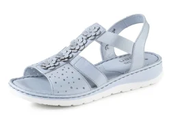 Sale ELENA EDEN , sommerliche Damen-Sandalen, Weite G, aus Leder BLEU