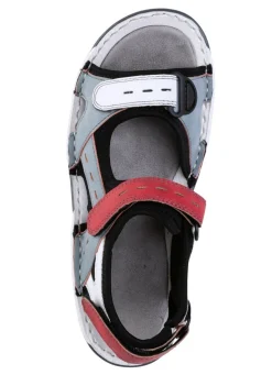 New ELENA EDEN , sportliche Damen-Trekkingsandalen, Weite G, mit Klettverschluss BLEU-WEISS-ROT
