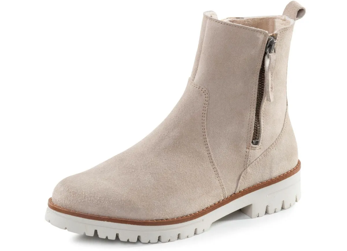 New ELENA EDEN Stiefelette aus Veloursleder SAND