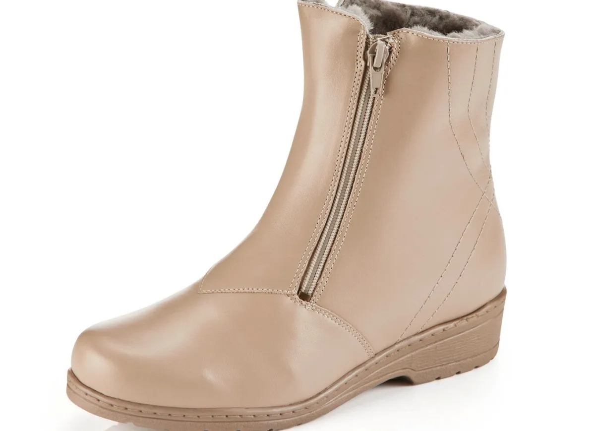 Best ELENA EDEN Stiefelette aus weichem Nappaleder BEIGE