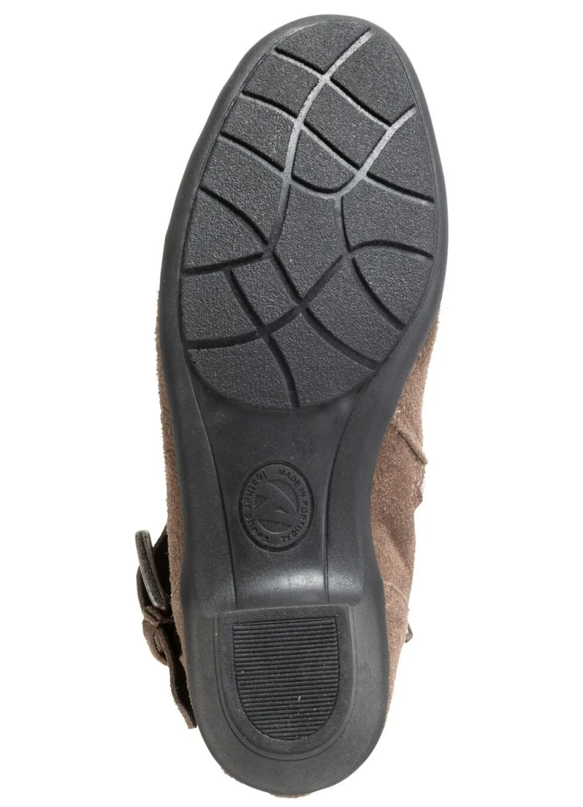 Clearance ELENA EDEN Stiefelette mit flotter Raffung und Zier-Schließe TAUPE