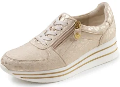 New ELENA EDEN , stilvolle Damen-Sneaker, Weite G, mit herausnehmbarem Fußbett CHAMPAGNER