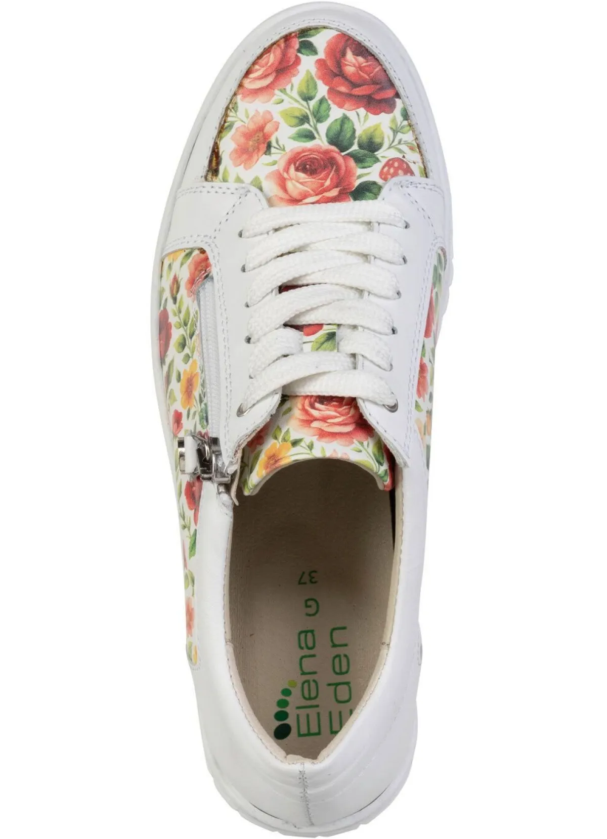 Clearance ELENA EDEN , stilvolle Damen-Sneaker, Weite G, mit herausnehmbarem Fußbett WEISS