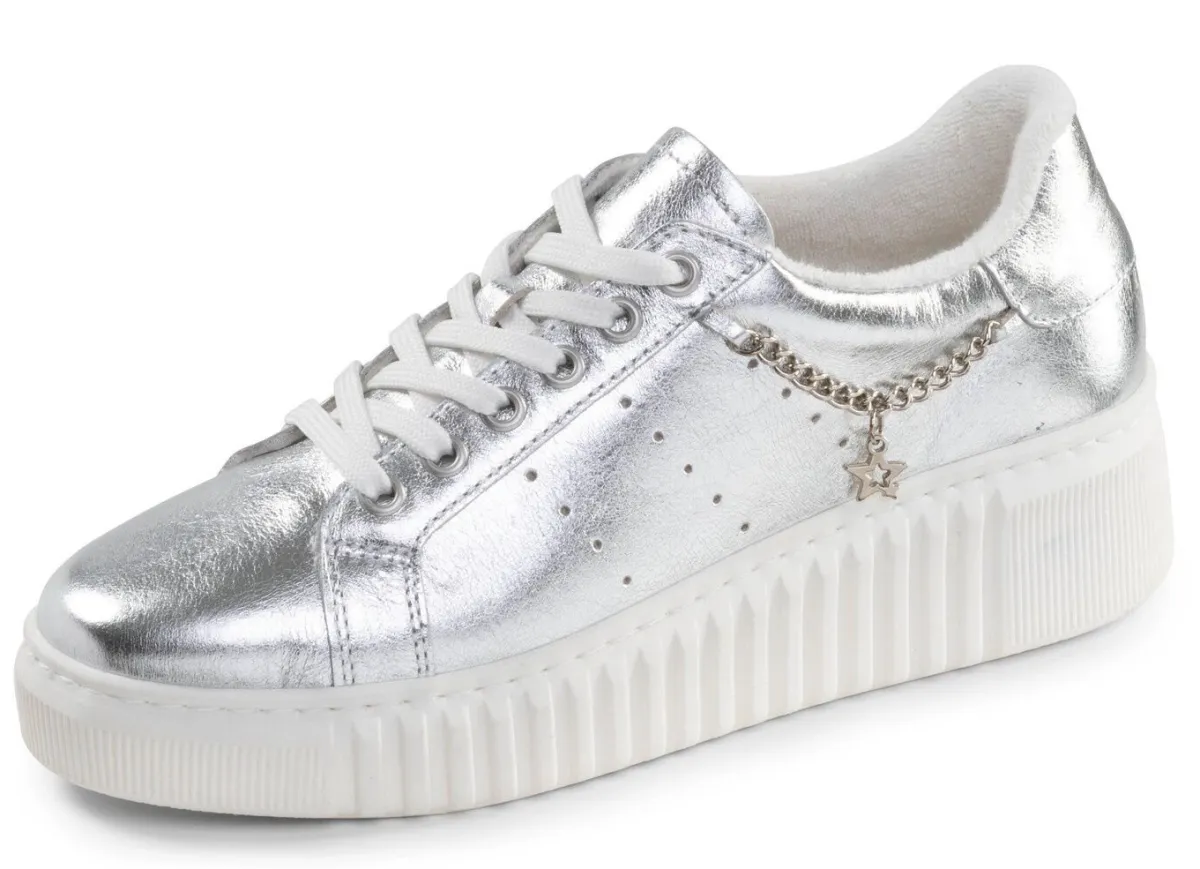 Outlet BADER ELENA EDEN, stylische Damen-Sneaker, Weite G, herausnehmbares Fußbett SILBER
