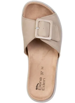 Online ELENA EDEN , stylische Damen-Pantoletten, Weite H, mit herausnehmbarem Fußbett BEIGE