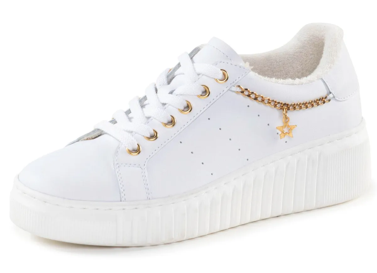 Best BADER ELENA EDEN, stylische Damen-Sneaker, Weite G, herausnehmbares Fußbett WEISS