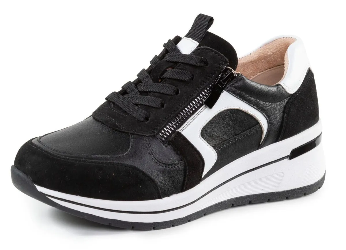 Discount BADER ELENA EDEN, sytlische Damen-Sneaker, Weite H, mit herausnehmbarem Fußbett SCHWARZ-WEISS