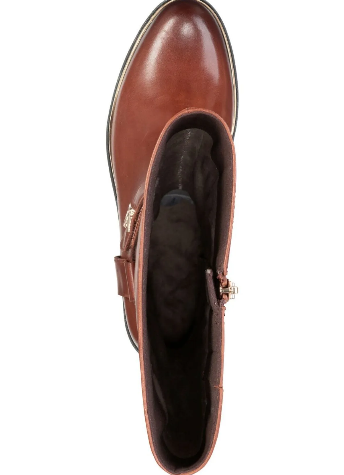 Outlet ELENA EDEN , trendige Damen-Stiefel, Winterschuhe, Weite G, mit Reißverschluss COGNAC