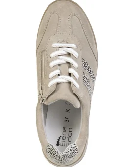Best ELENA EDEN , trendige Damen-Sneaker, Weite K, mit herausnehmbarem Fußbett TAUPE-BEIGE