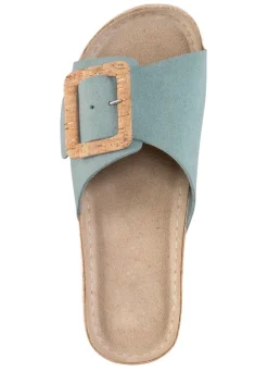 Online ELENA EDEN , trendige Damen-Pantoletten, aus Leder BLEU