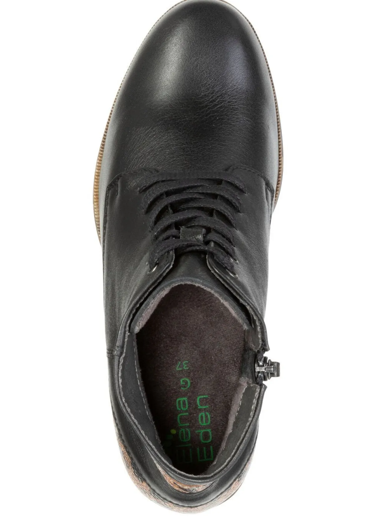 Clearance ELENA EDEN , trendige Damen-Stiefeletten, Weite G, mit herausnehmbarem Fußbett SCHWARZ-BRAUN
