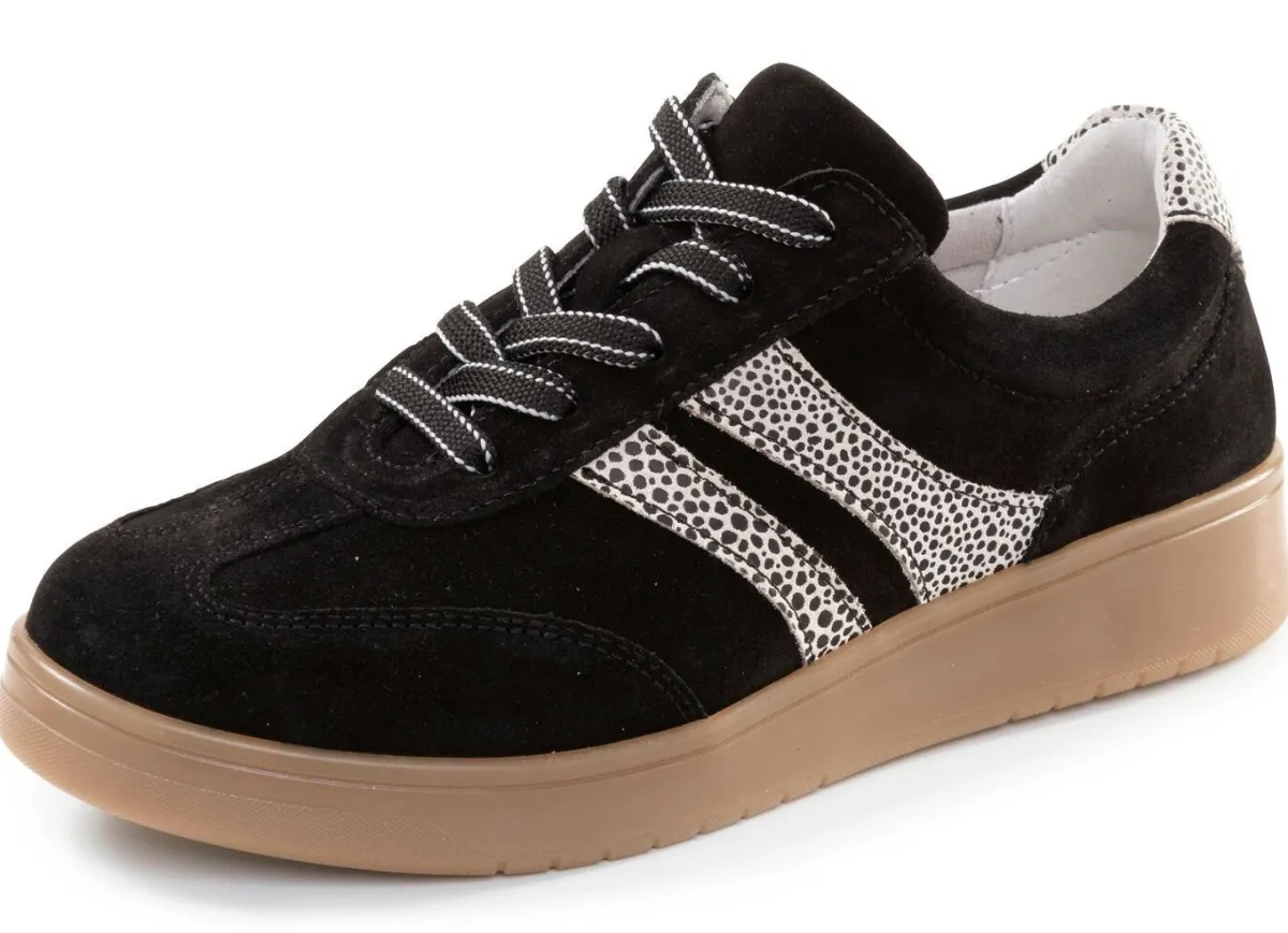 Discount ELENA EDEN , trendige Damen-Sneaker, Weite K, mit herausnehmbarem Fußbett SCHWARZ-BEIGE