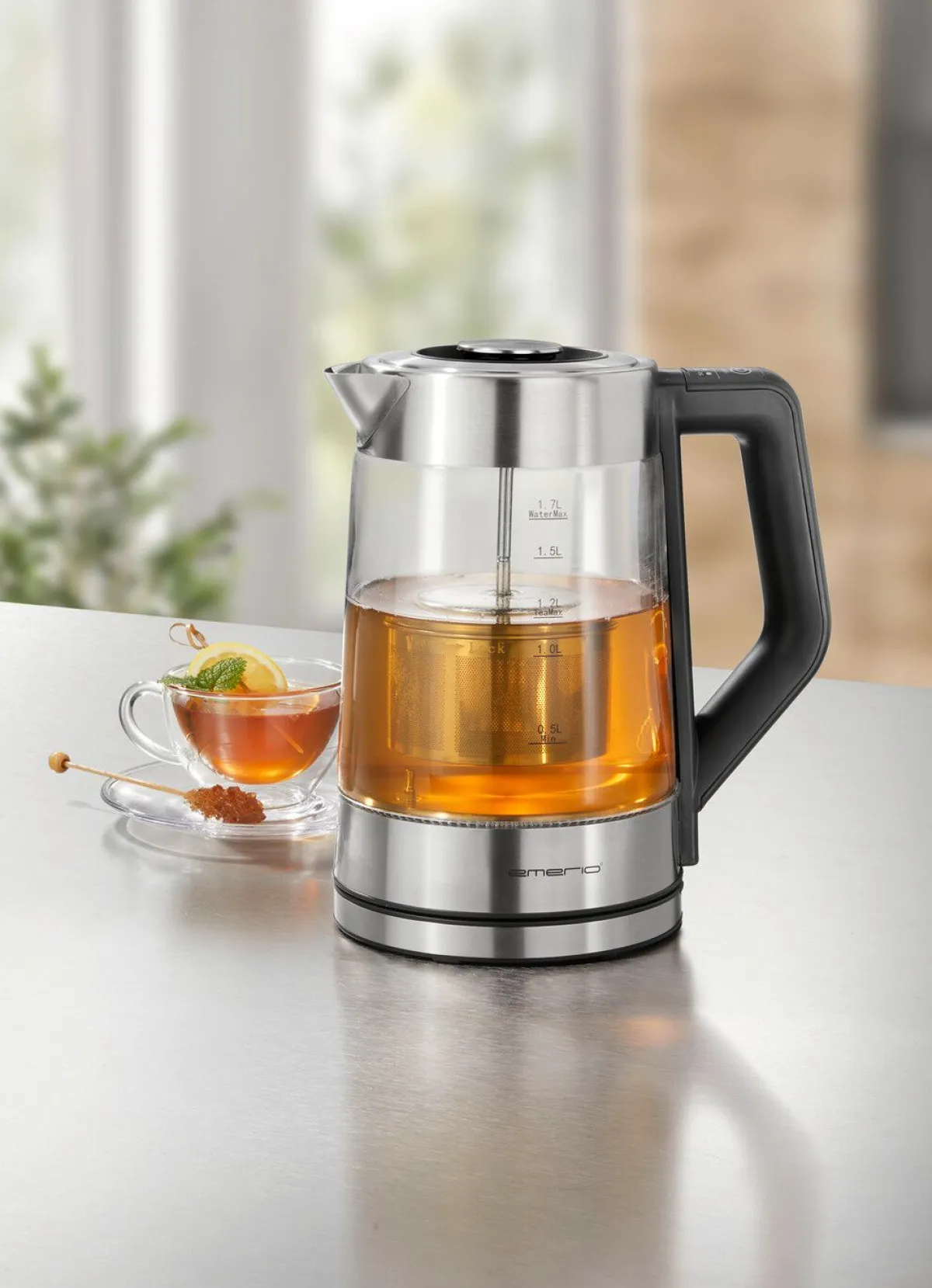 BADER "Emerio" 2-in-1 Wasser- und Teekocher SILBER