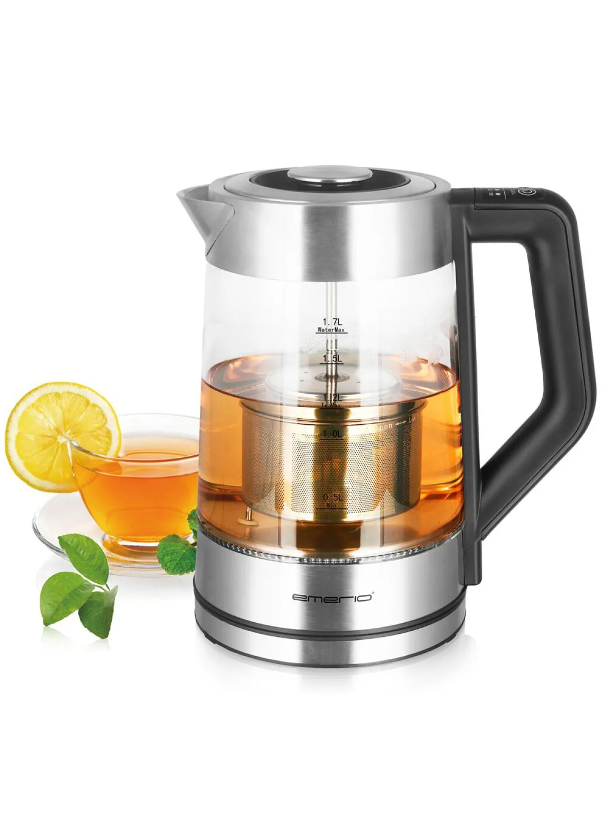 BADER "Emerio" 2-in-1 Wasser- und Teekocher SILBER