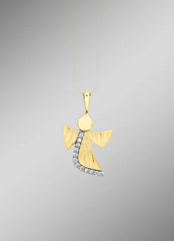 BADER Engel-Anhänger aus Gold mit Zirkonia