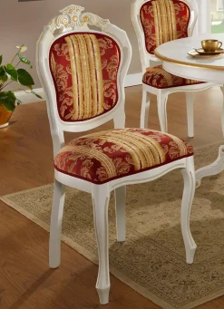 Best BADER Esszimmerstühle mit Gestell aus massivem Buchenholz ROT-WEISS