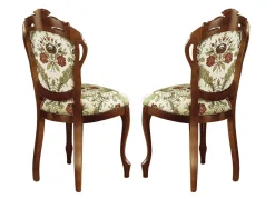 New BADER Esszimmer-Stühle oder Sessel in Nussbaum BEIGE GEMUSTERT