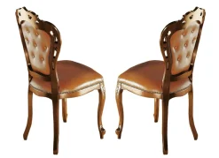 Best BADER Esszimmer-Stühle und Sessel mit Lederbezug BRAUN/NUSSBAUM