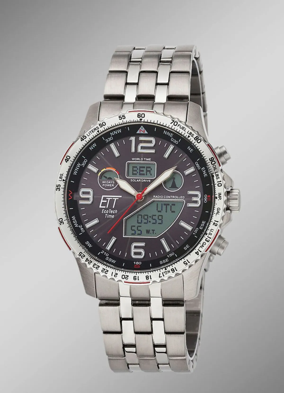 Best ETT EGS-11572-21M Funk-Solar-Herrenuhr
